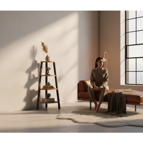 REGAŁ NA KSIĄŻKI METALOWE DREWNO LITE DĄB JESION OLCHA RNK-129